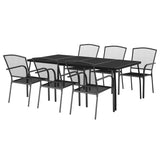 Garden Dining Set Anthracite Steel 200 x 100 x 72 cm Stackable 3187973