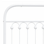 Metal Bed Frame without Mattress with Footboard White 80x200cm 376658
