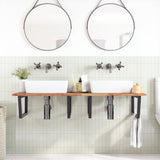 Basin Shelf Wall Mounted Steel and Solid Wood Acacia 3302931