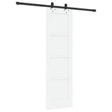 Sliding Door 61 x 198.5 cm Engineered Wood White and Black 3450106