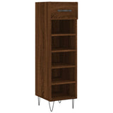 Shoe Cabinet Brown Oak 30x35x105 cm Engineered Wood 829675