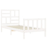 Bed Frame without Mattress White 100x200 cm Solid Wood Pine 3193067