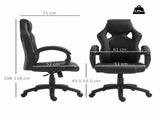 Office Chair Faux Leather Swivel Computer Desk Chair for Home Office with Wheels Armrests Black T3398P328248