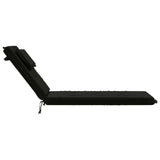 Sunlounger Cushion GEMERT 100% Polyester Black 190 x 50 x 9 cm 947492
