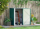 5.3 x 3.1ft Corrugated Steel Garden Shed - Green T3398P328410