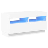 TV Cabinet with LED Lights High Gloss White 80x35x40 cm 804451
