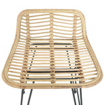 ZNTS Bar Chairs 2 pcs Natural Rattan 285232