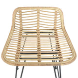 ZNTS Bar Chairs 2 pcs Natural Rattan 285232