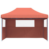 Foldable Party Tent Pop-Up with 3 Sidewalls Terracotta 4005021