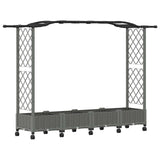 Raised Bed with Trellis and Roof Light Grey 207 x 40 x 129 cm 3423151