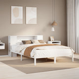 Bookcase Bed without Mattress White 120x190 cm Small Double Solid Wood Pine 3321533
