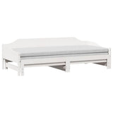 Daybed with Trundle without Mattress White 90x200 cm Solid Wood 850906