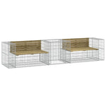 Garden Bench with Gabion Basket Impregnated Wood Pine 3196247