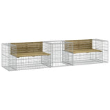 Garden Bench with Gabion Basket Impregnated Wood Pine 3196247