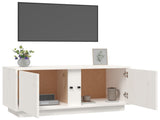 TV Cabinet White 80x35x40.5 cm Solid Wood Pine 814470