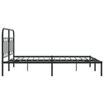 Metal Bed Frame without Mattress with Headboard Black 135x190cm 377116