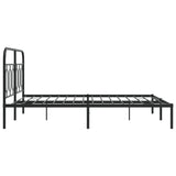 Metal Bed Frame without Mattress with Headboard Black 135x190cm 377116