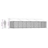 Dog Cage with Roof and Door Grey 8x2x2 m Galvanised Steel 3209570