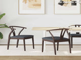 Dining Chair 2 pcs Light Brown and Black Solid Rubber Wood 42020412