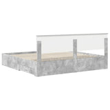 Bed Frame Concrete Grey 200 x 200 cm Engineered Wood 3410857