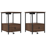 Bedside Cabinet 2 pcs Brown Oak 42 x 41 x 56 cm Engineered Wood 859439