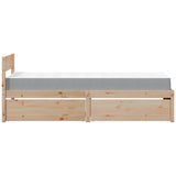 Bed with Drawers and Mattress 90x200 cm Solid Wood Pine 3281907