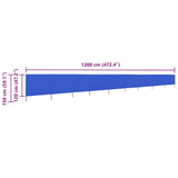 9-panel Wind Screen Fabric 1200x120 cm Azure Blue 47197