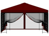 Garden Gazebo with Sidewalls 3 x 3 m Burgundy 900347