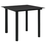 Dining Set Black Glass Medium Durable Garden Dining Set 3060262