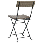 Folding Bistro Chairs 2 pcs Grey Poly Rattan and Steel 319988