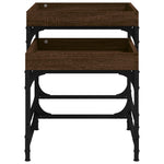 ZNTS Side Tables 2 pcs Brown Oak Engineered Wood 823286