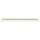 Floating Wall Shelves 2 pcs Oak and White 120x23.5x3.8 cm MDF 326586