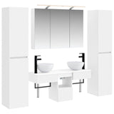 Bathroom Furniture Set 6 pcs White Engineered Wood and Glass 3407175