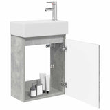 Bathroom Vanity Unit with Tap Concrete Grey 45.5 x 22.5 x 84 cm 889474