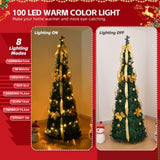 ZNTS 7 FT Fully Decorated Pre-lit Christmas Tree, Pop Up Artificial Xmas Tree with 100 Warm Lights 93796583