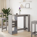 ZNTS Bar Table with Shelf Grey Sonoma 124x46x103.5 cm Engineered Wood 854396