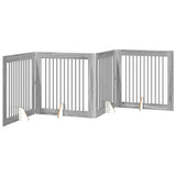 Foldable Dog Gate with Stands 4 pcs Grey Sonoma 401 cm 892034