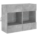 TV Wall Cabinet with LED Lights Concrete Grey 78.5x30x60.5 cm 837102