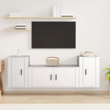 3 Piece TV Cabinet Set White Engineered Wood 3188510