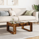 Coffee Table with Infinity LED Smoked Oak 70x53x30 cm 847634