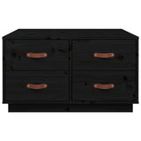 Coffee Table Black 80x80x45 cm Solid Wood Pine 821521