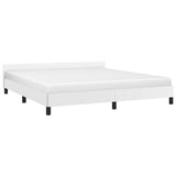 Bed Frame without Mattress White California King Faux Leather 347536