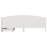 Bed Frame without Mattress White 200x200 cm Solid Wood Pine 3301777