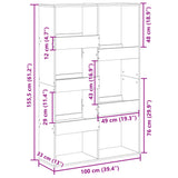 Room Divider Smoked Oak100x33x155.5 cm Engineered Wood 3309568
