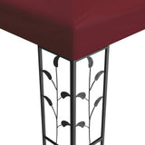 Gazebo 3.97 x 2.96 x 2.68 m Wine Red Polyester and Steel 42030527