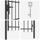 Fence Gate Grey 100 x 200 cm Powder coated steel 42008871