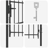 Fence Gate BOXTEL 103 x 124.5 cm Powder-Coated Steel Grey 42008878