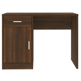 Desk with Drawer&Cabinet Brown Oak 100x40x73 cm Engineered Wood 342658