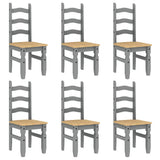 7 Piece Dining Set PANAMA Grey Solid Wood Pine 3345213