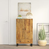 Highboard with Drawer 60x33x100 cm Solid Wood Mango&Iron 352936